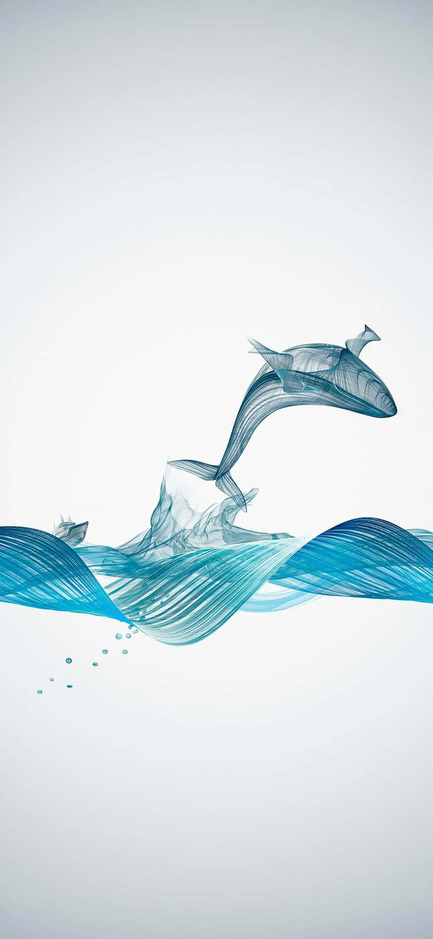 Abstract Dolphin Leaping Water Art