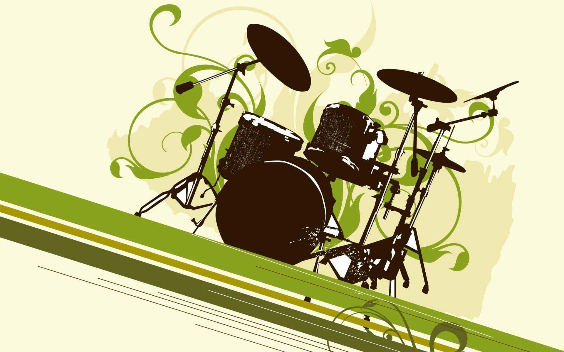 Abstract Drum Set Illustration Background