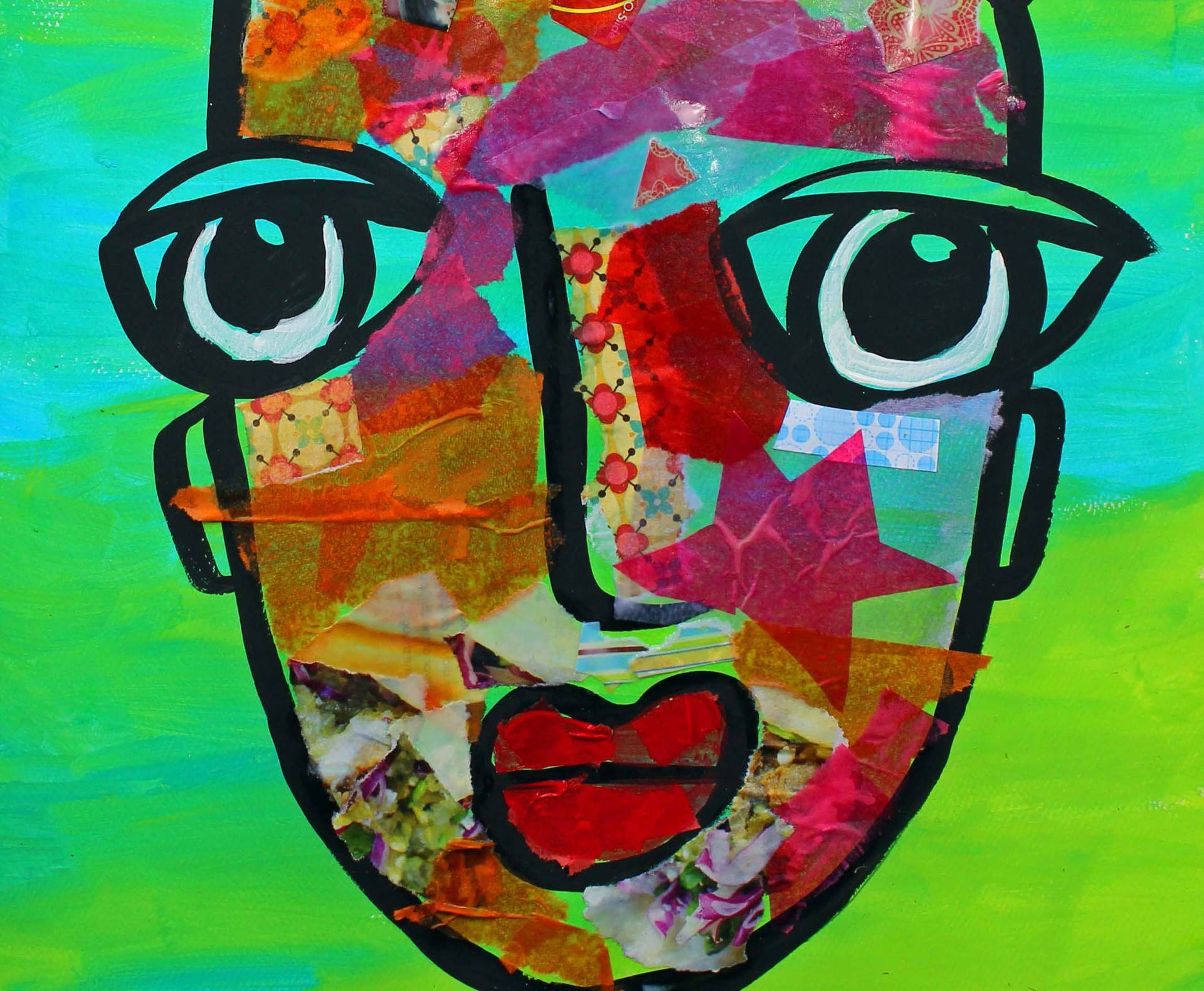 Abstract Face Collage Background