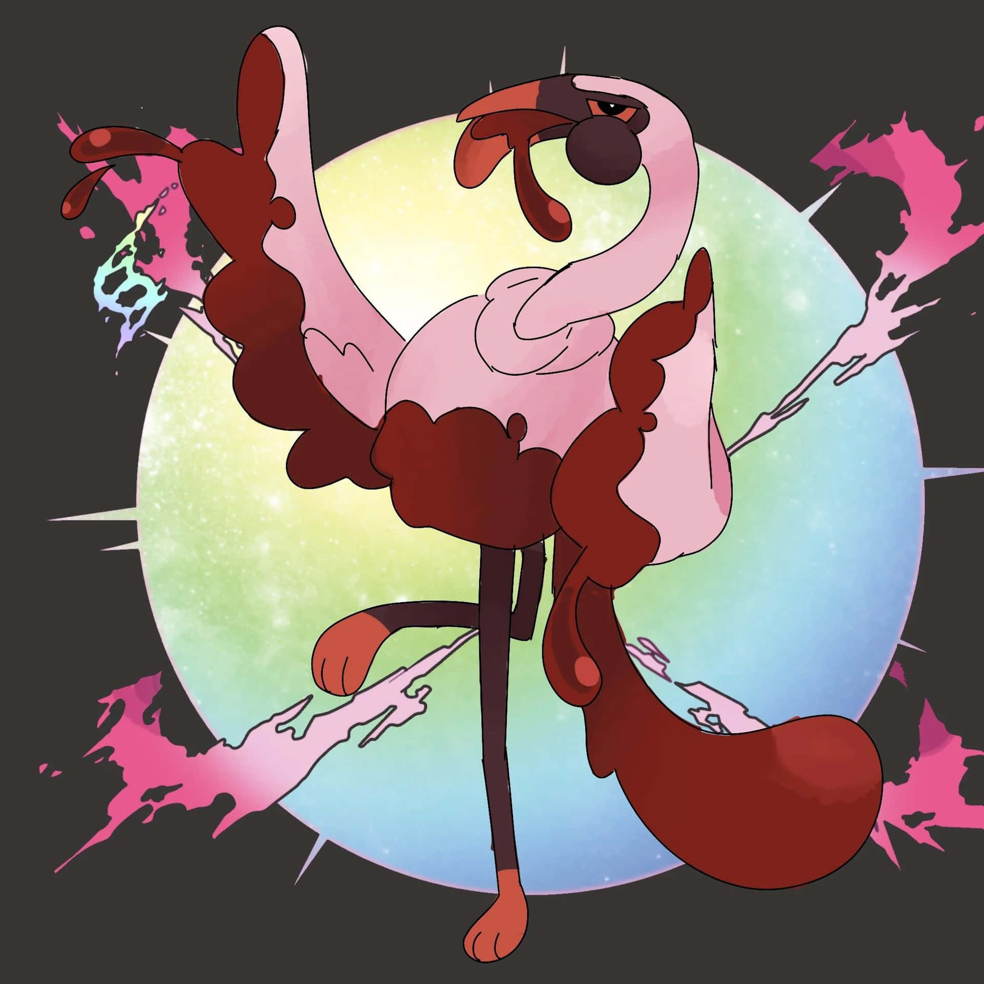 Abstract Flamingo Artwork Background