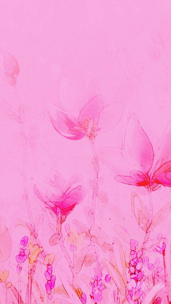 Abstract Floral Pink Iphone Background