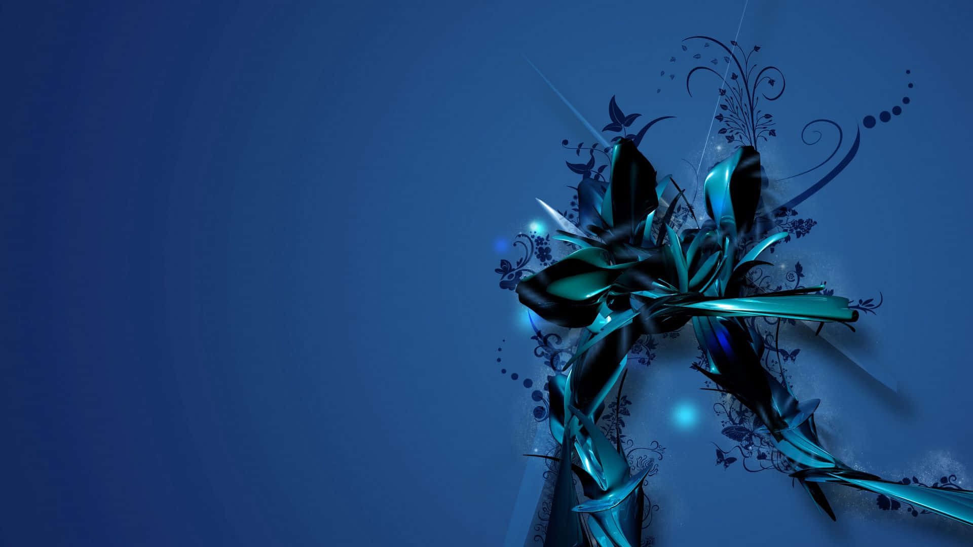 Abstract Flower Blue Pc Background