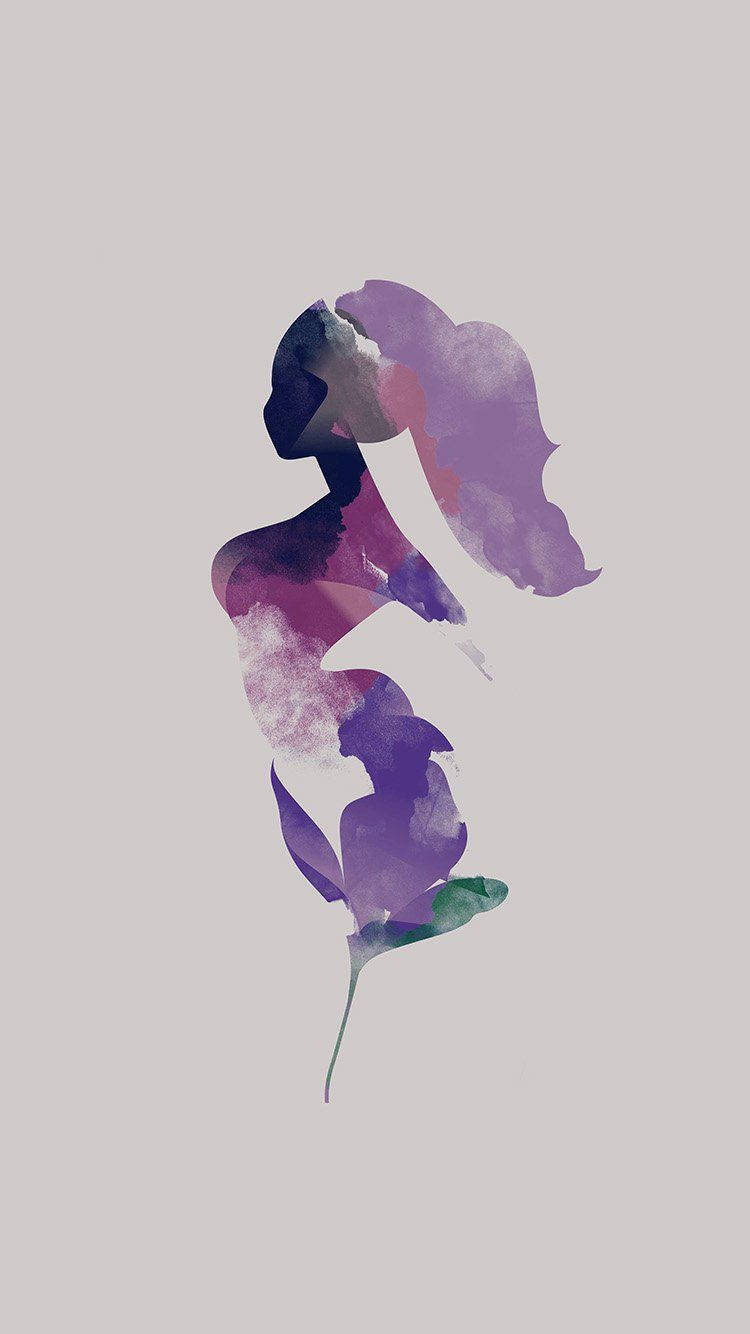 Abstract Flower Woman Illustration Iphone Background