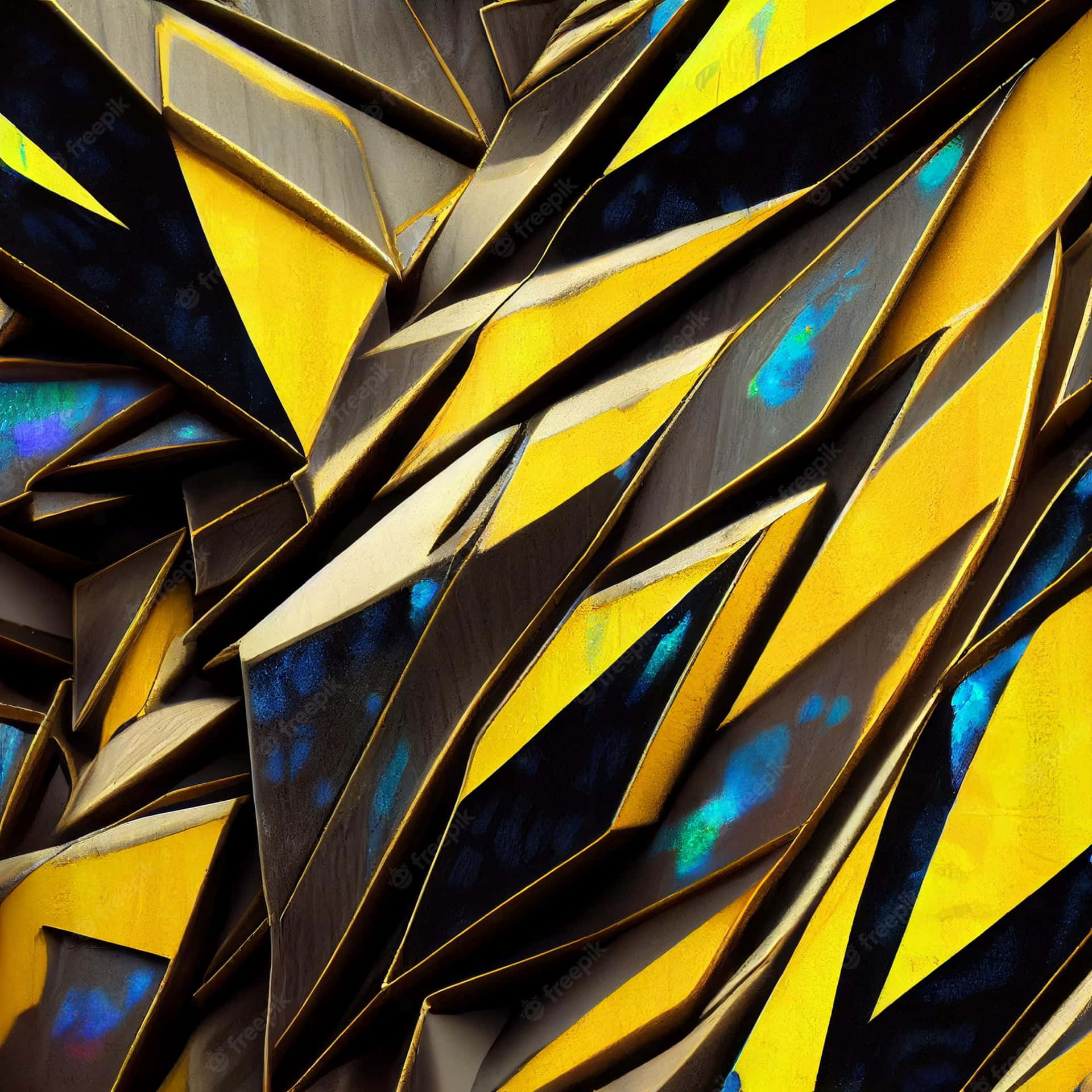 Abstract Gaming Yellow Shard Background