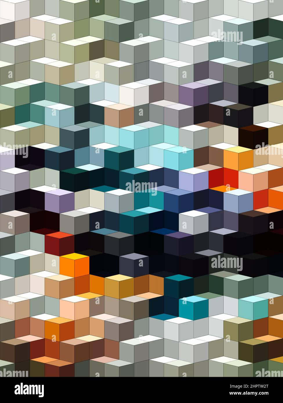 Abstract Geometric Cubes Background - Stock Image Background