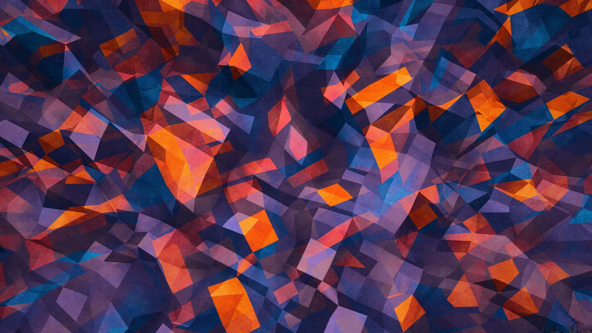 Abstract Geometric Pattern In Blue, Orange And Purple