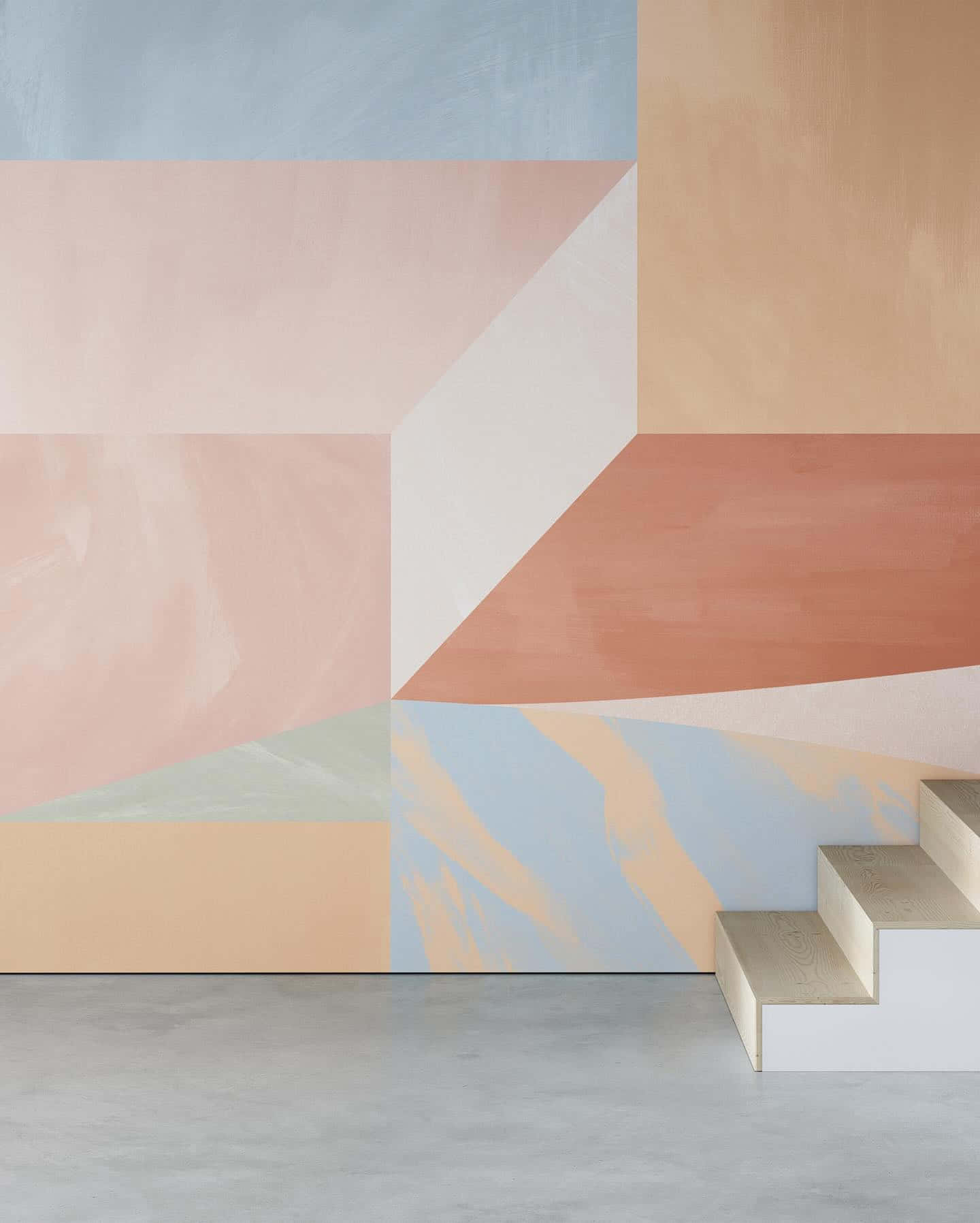 Abstract Geometric Wall Artwith Stairs