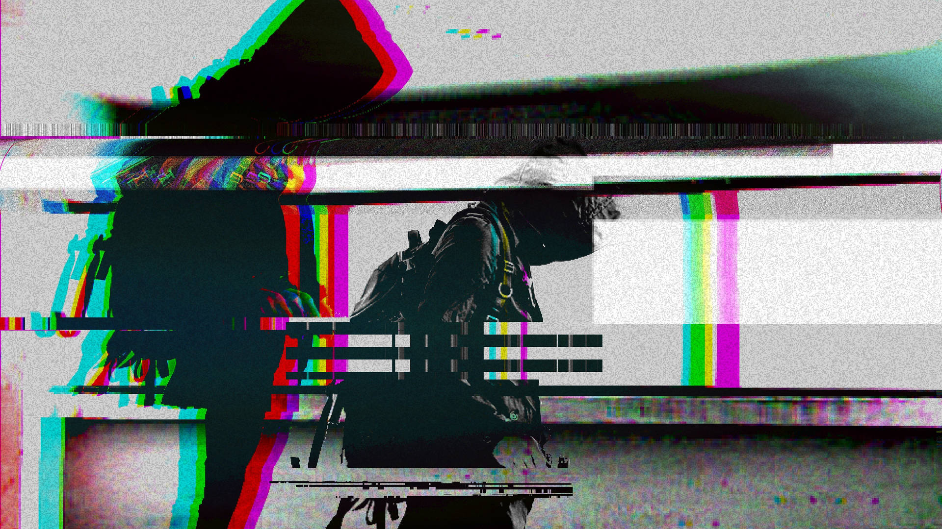 Abstract Glitch Aesthetic Art Desktop Background