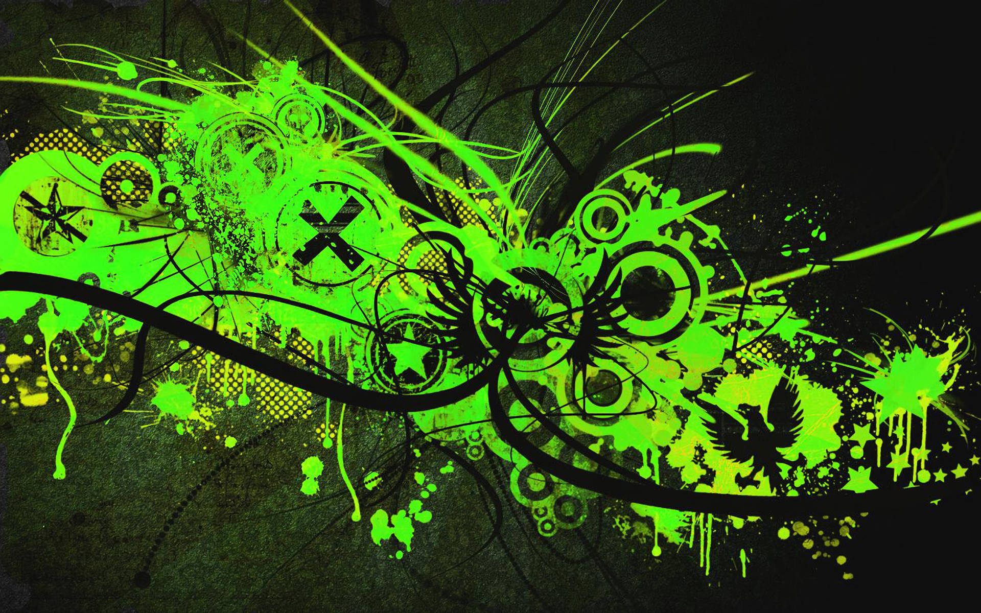 Abstract Green Splash Painting Background