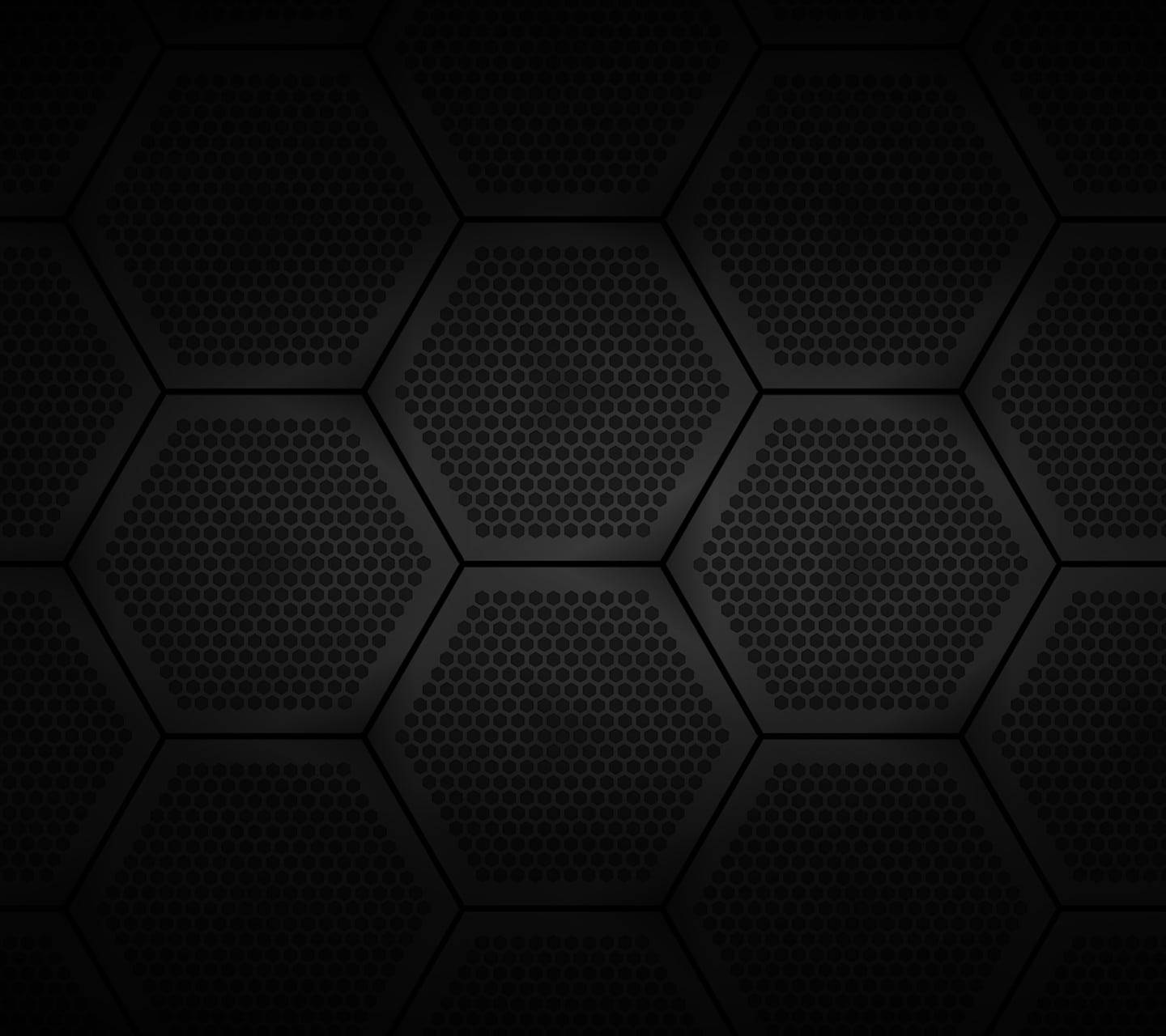 Abstract Hexagon Metallic Black Pattern