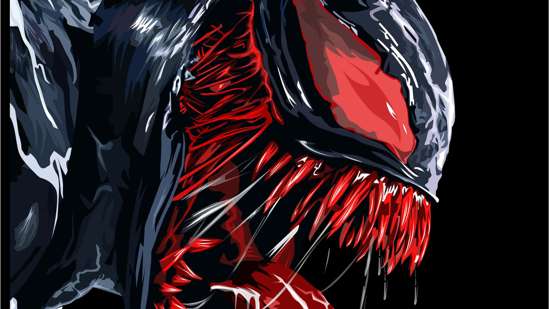 Abstract Illustration Of Anti-hero Venom From Marvel Universe Background
