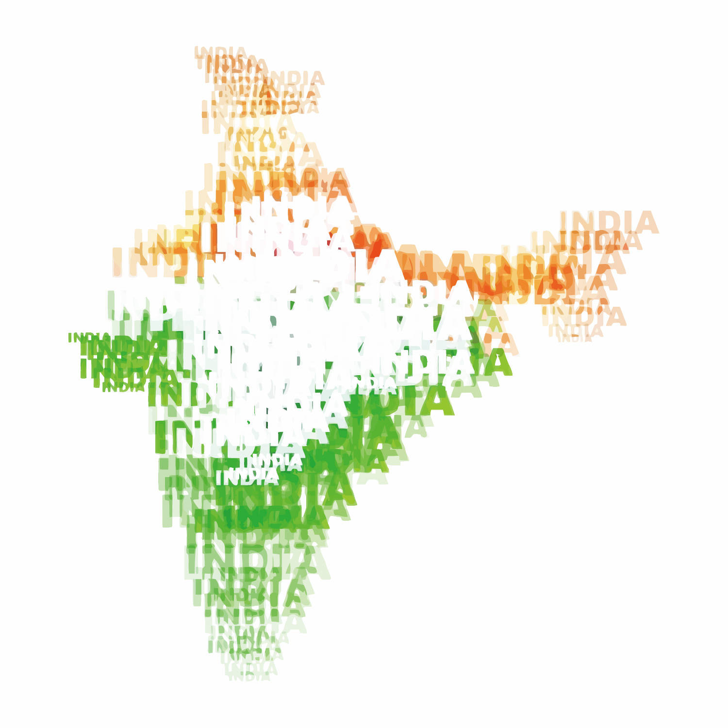 Abstract India Map Typography Background