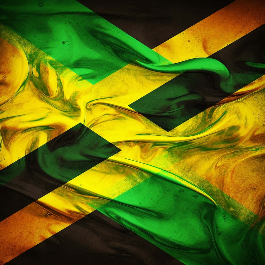 Abstract_ Jamaican_ Flag_ Art Background