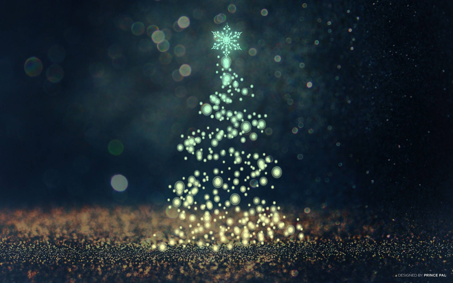 Abstract Lights Christmas Tree Background