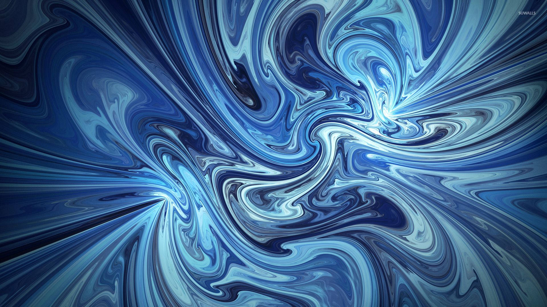 Abstract Liquid Blue Painting Background