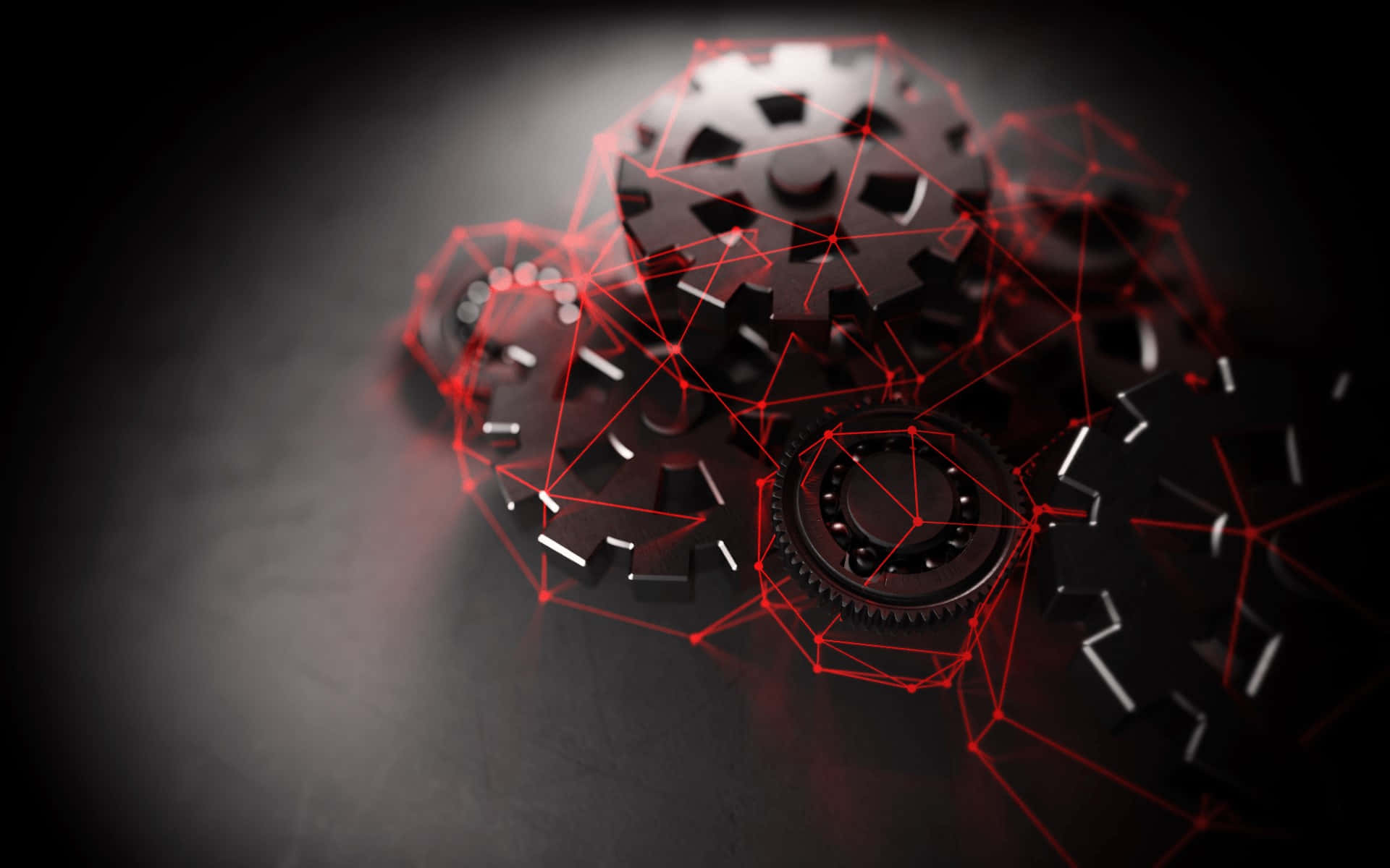 Abstract Mechanical Gears Network Background