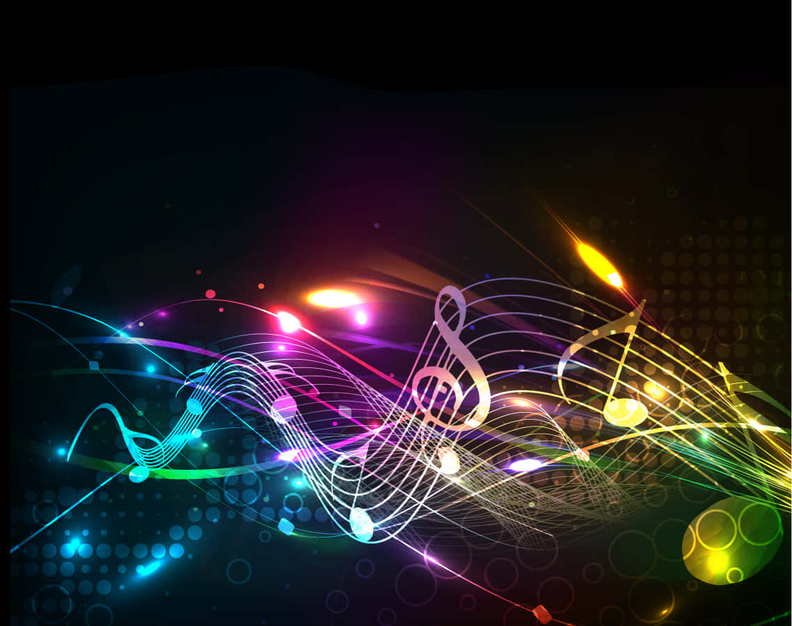 Abstract Musical Note Light Display Background