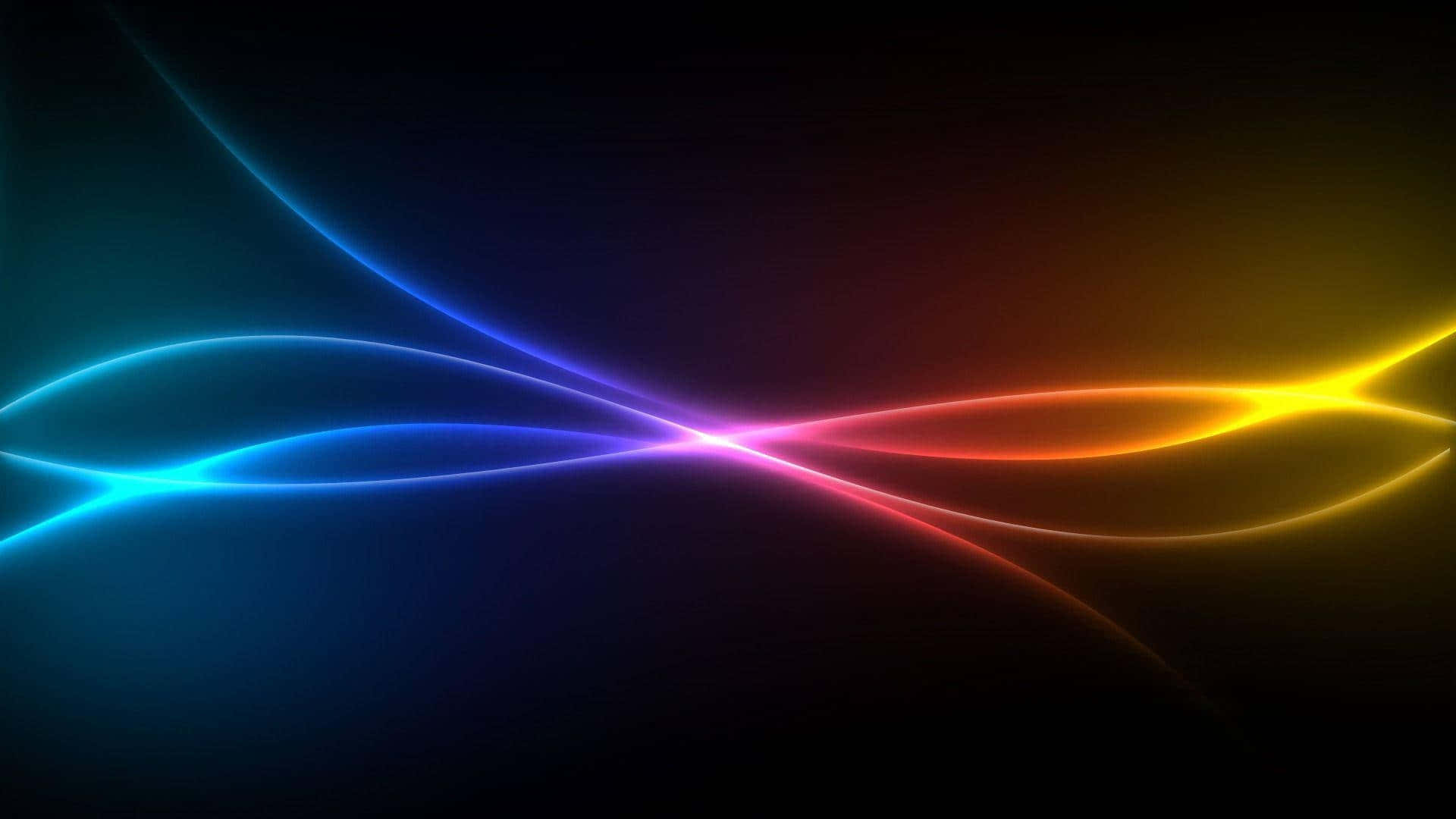 Abstract Neon Light Waves Background