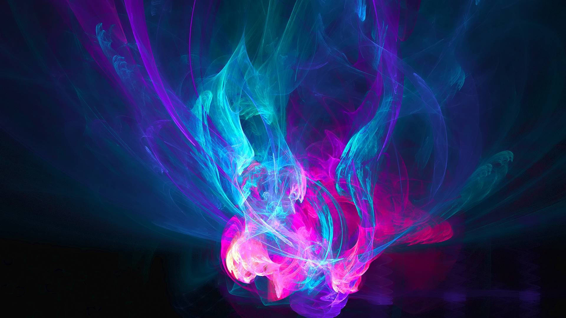 Abstract Neon Pink And Blue Fire Background
