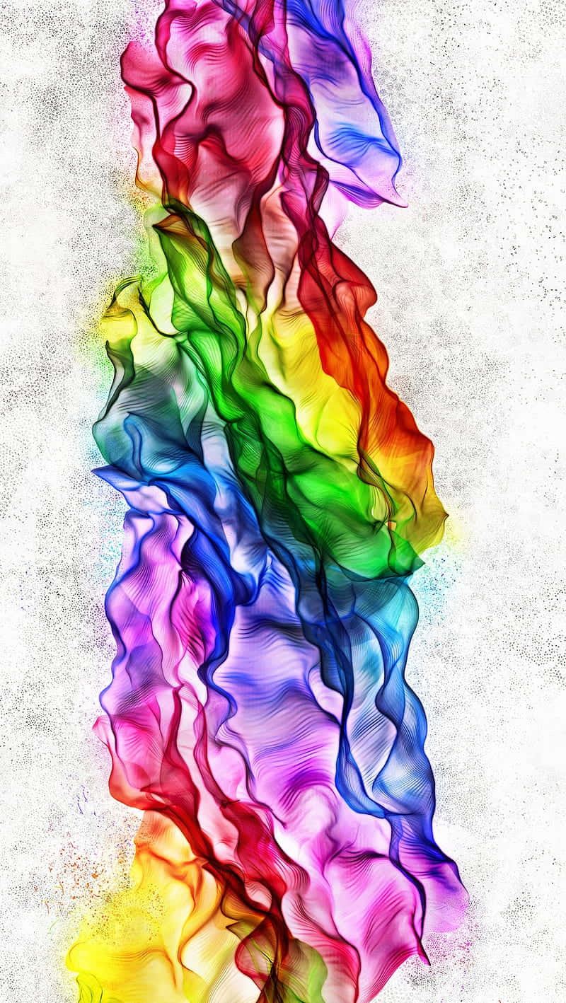Abstract Neon Rainbow Ripple Art Background