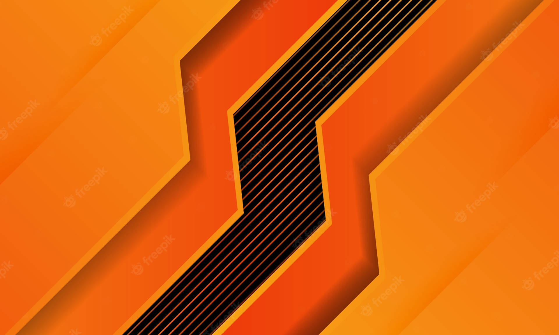 Abstract Orange And Black Striped Background Background