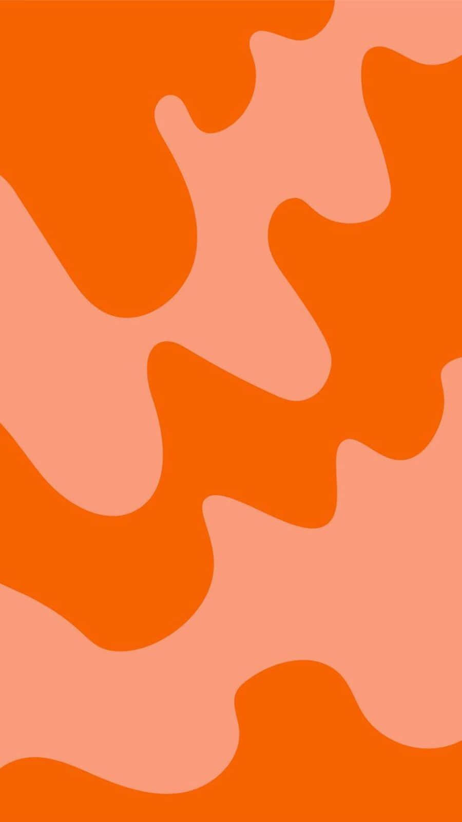 Abstract Orange Waves Aesthetic Background