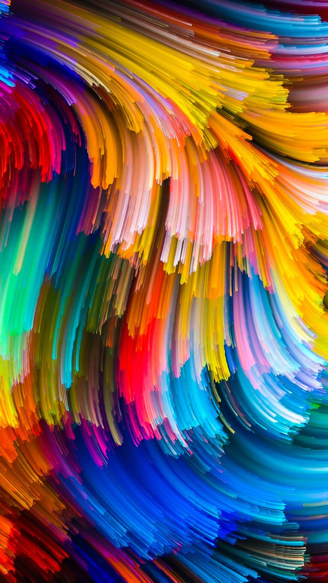 Abstract Paint Strands Colorful 4k Phone