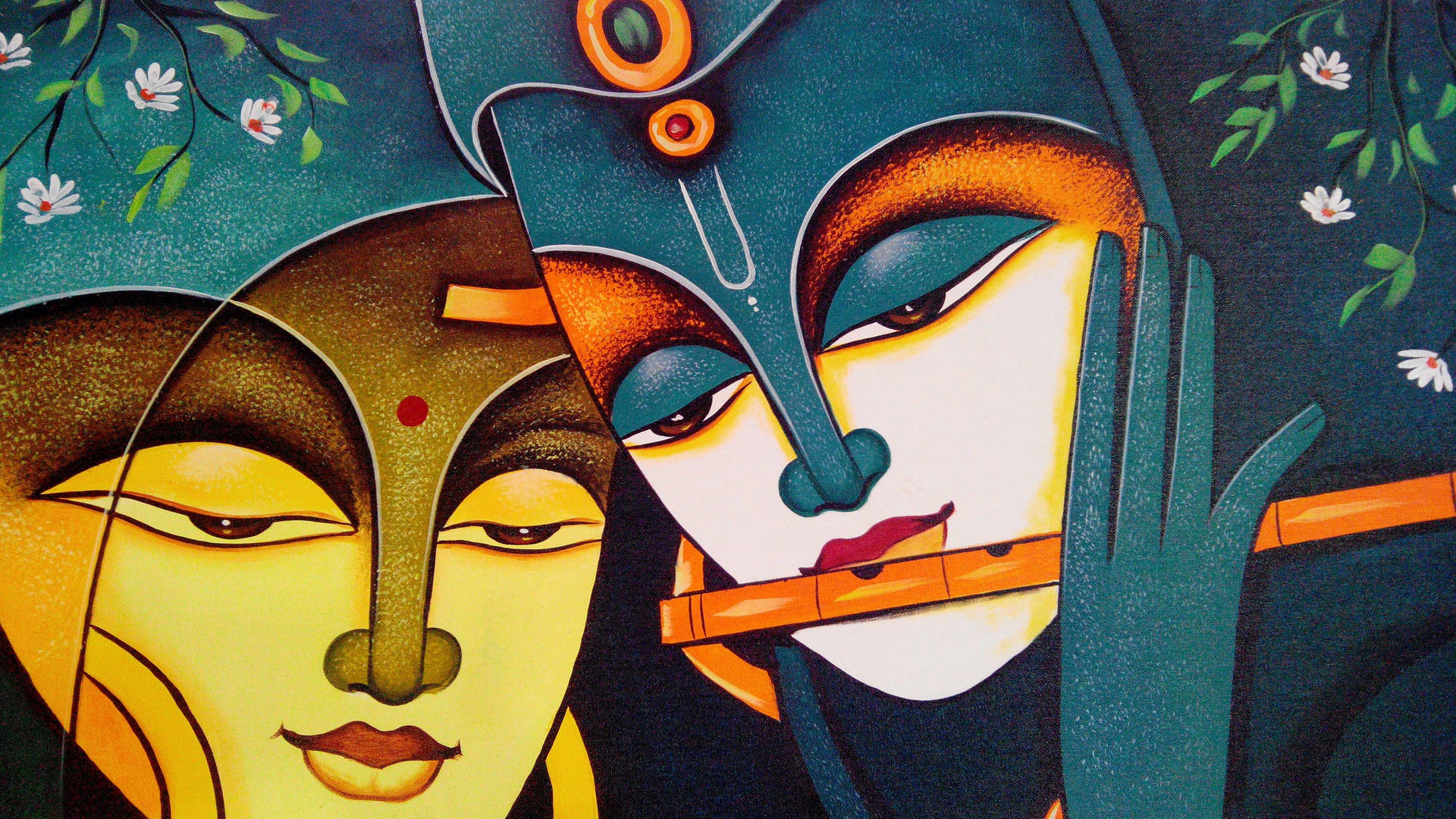 Abstract Radha And Krishna 4k