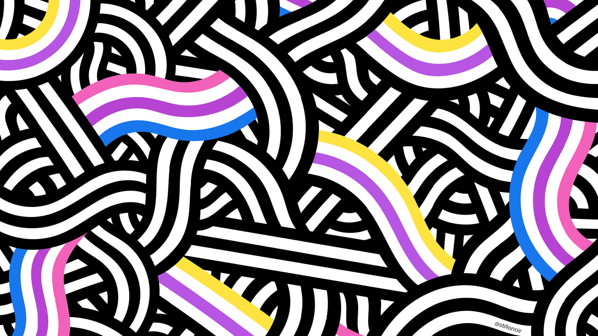 Abstract Rainbow Lines Pride Desktop Background