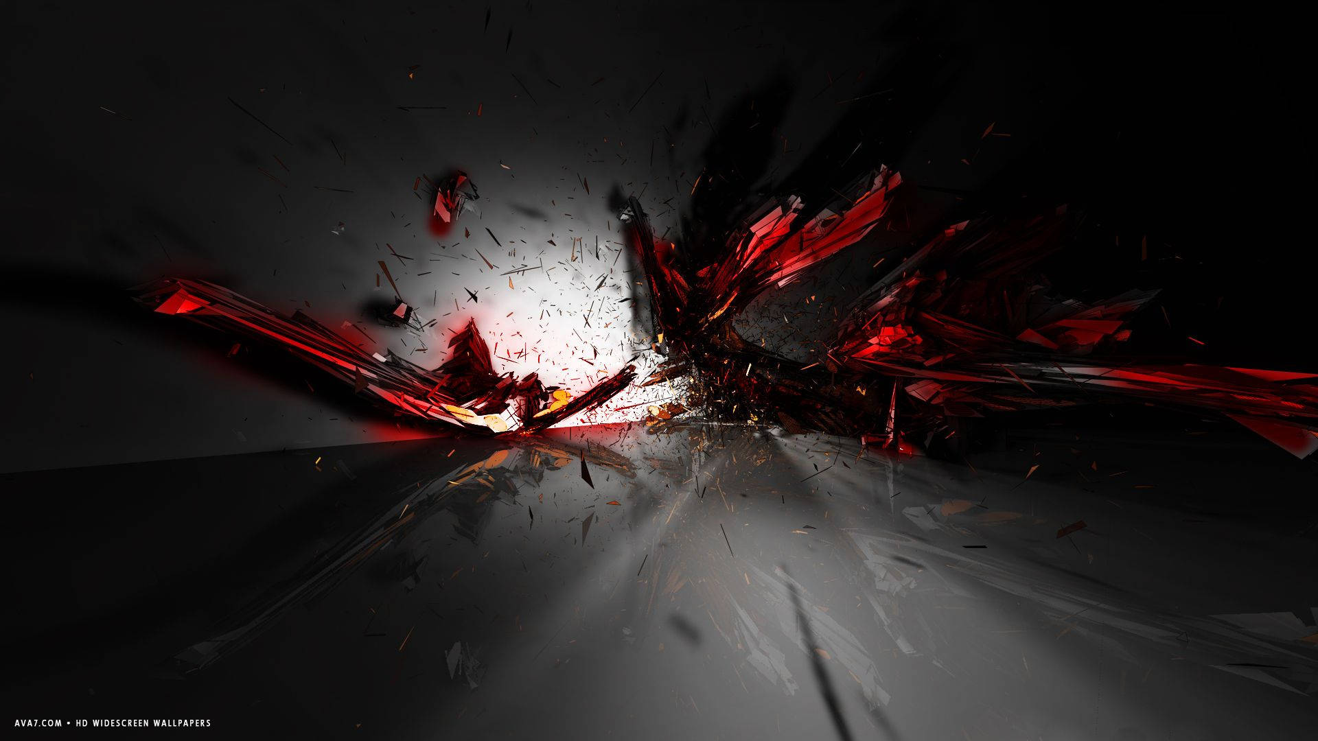 Abstract Red And Black Shattered Glass Background