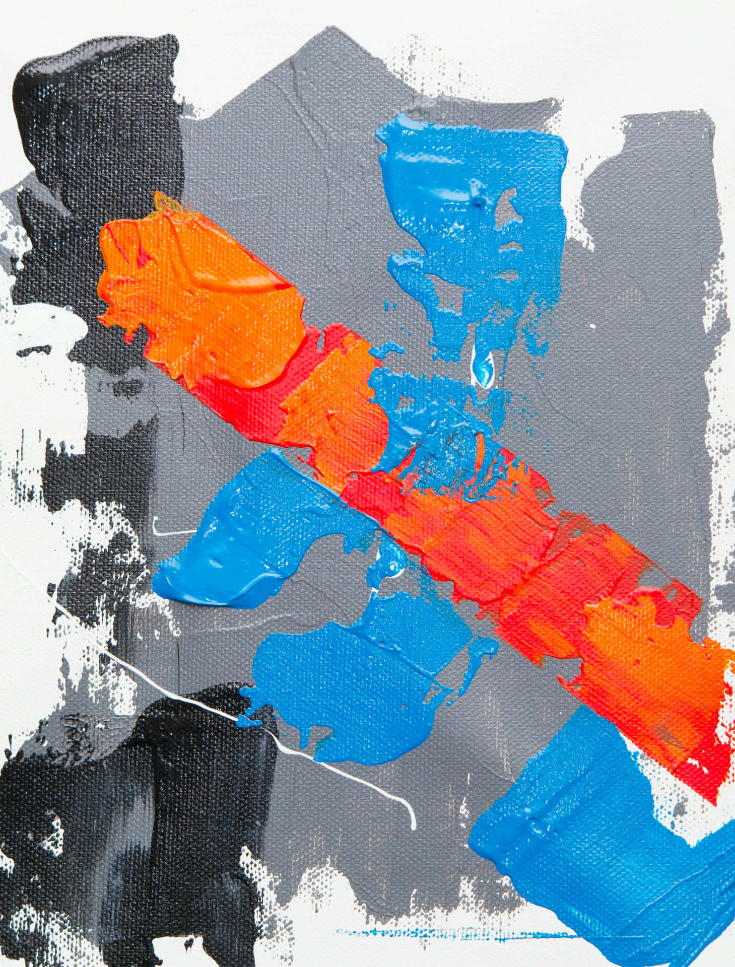 Abstract Red Blue Orange Paint Strokes Background