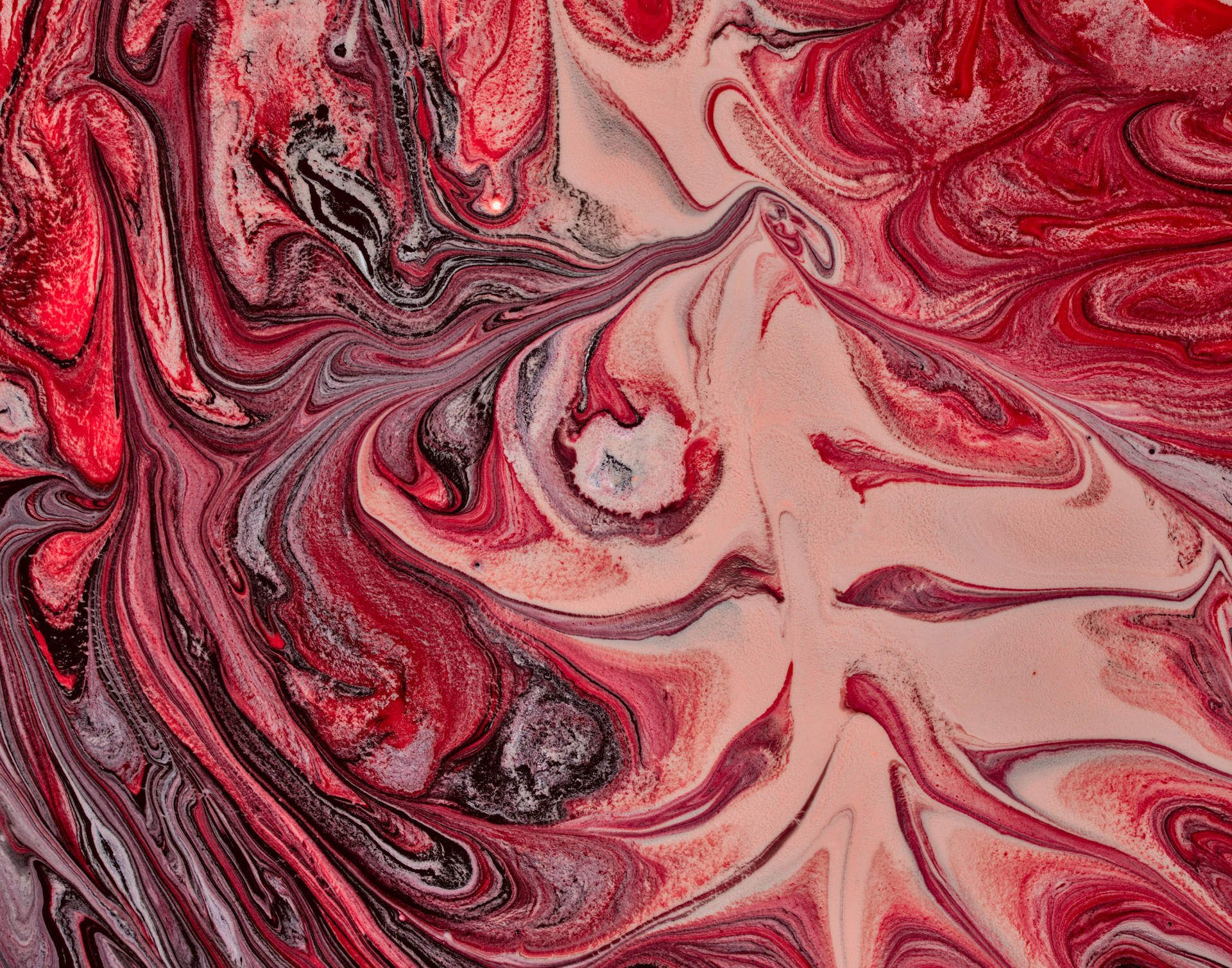 Abstract Red Fluid Painting