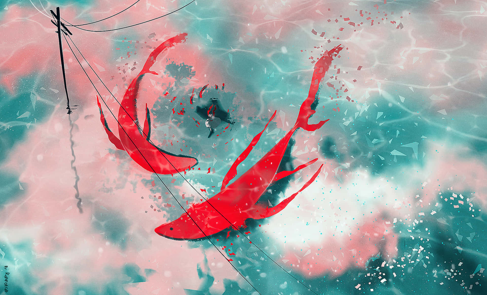 Abstract Red Snapper Art Background