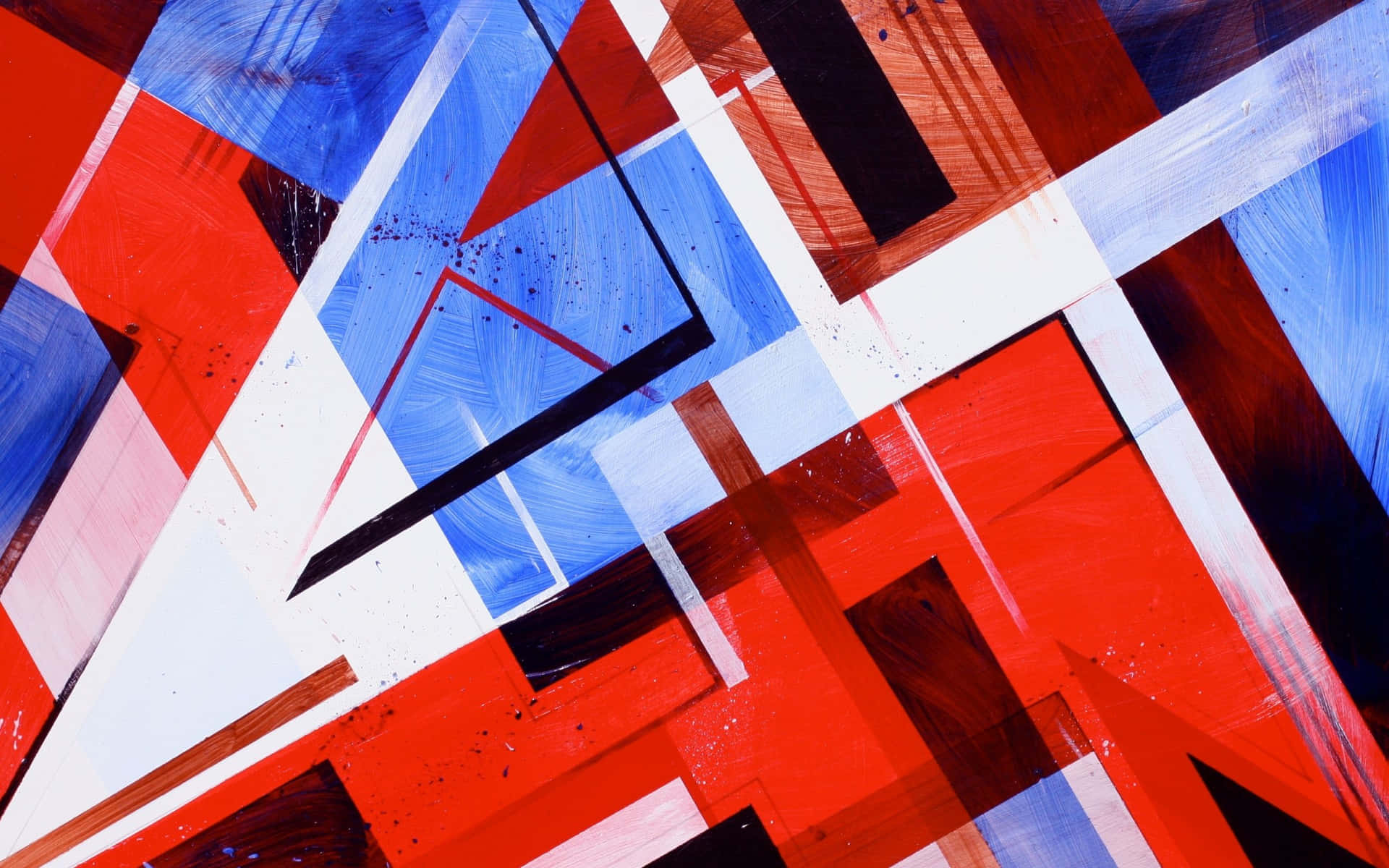 Abstract Red White Blue Geometric Art Background