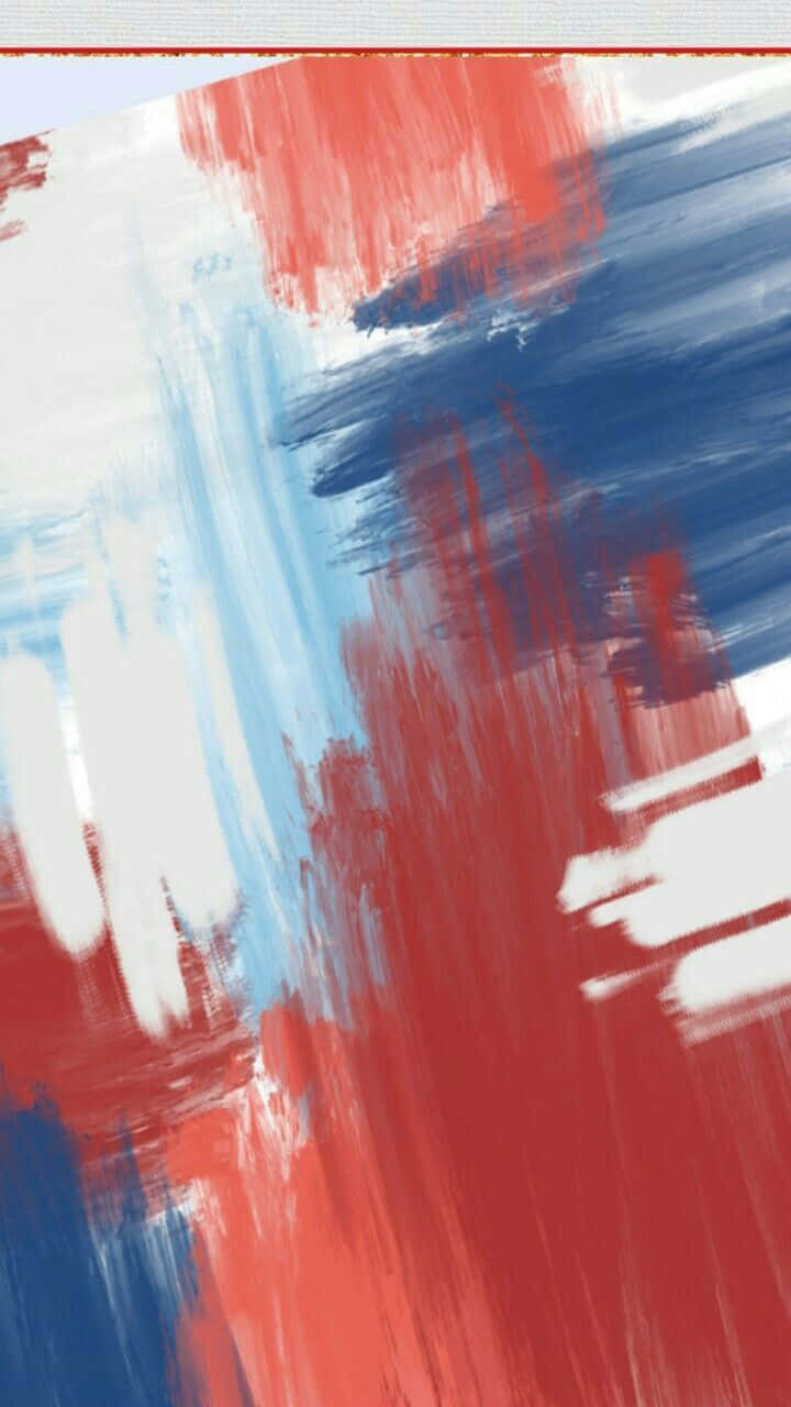 Abstract Red White Blue Painting Background