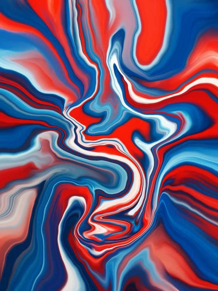 Abstract Red White Blue Waves Background