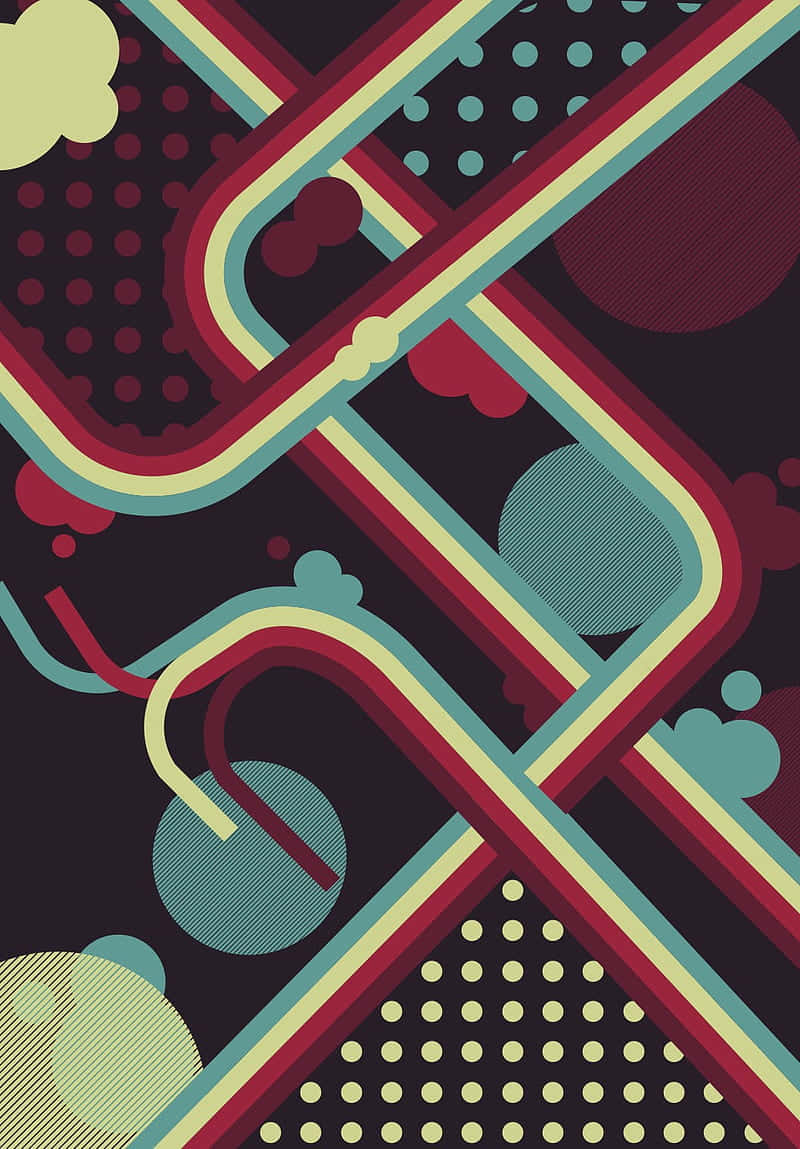 Abstract Retro Line Art Background