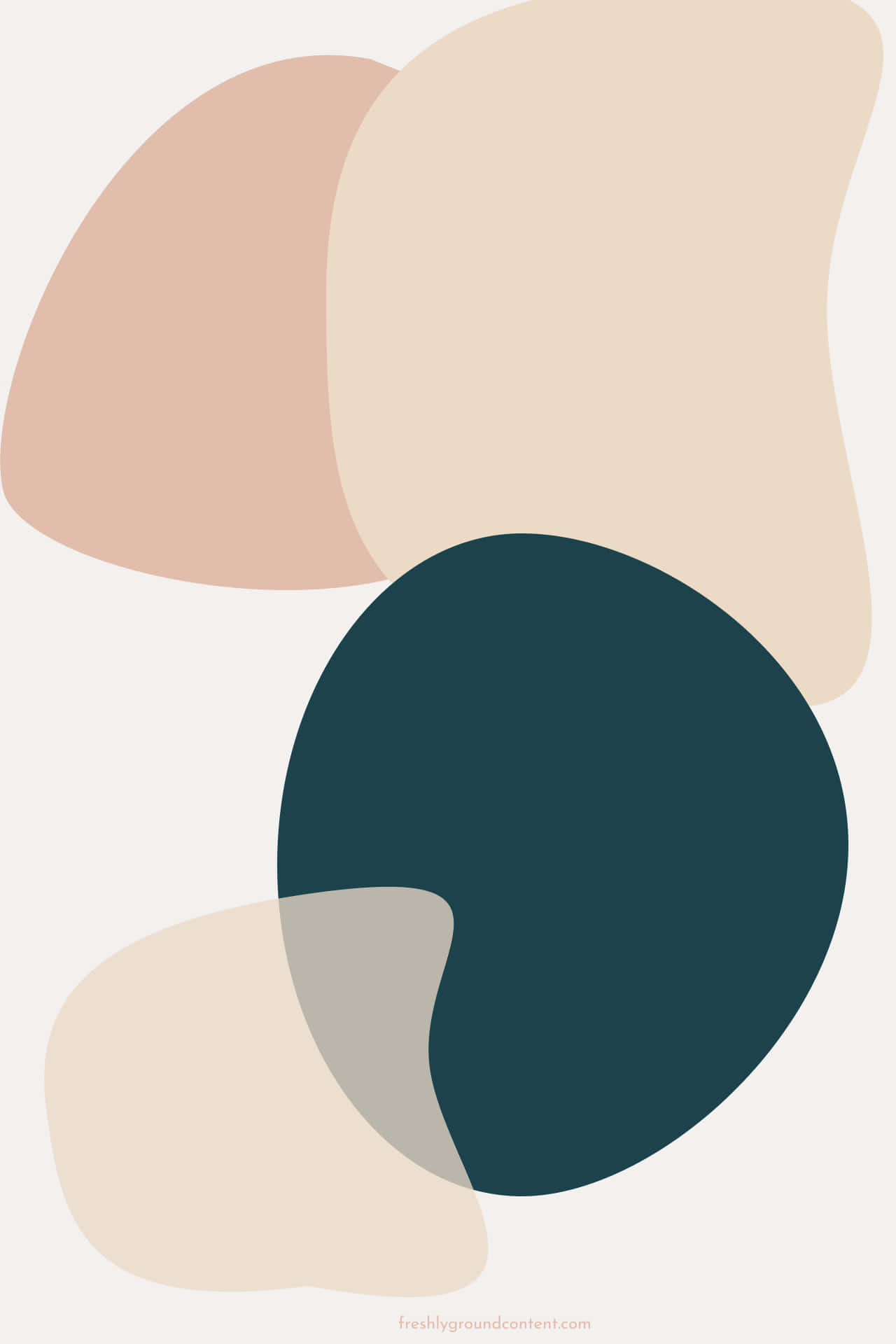 Abstract Shapes In Beige, Pink And Beige Background