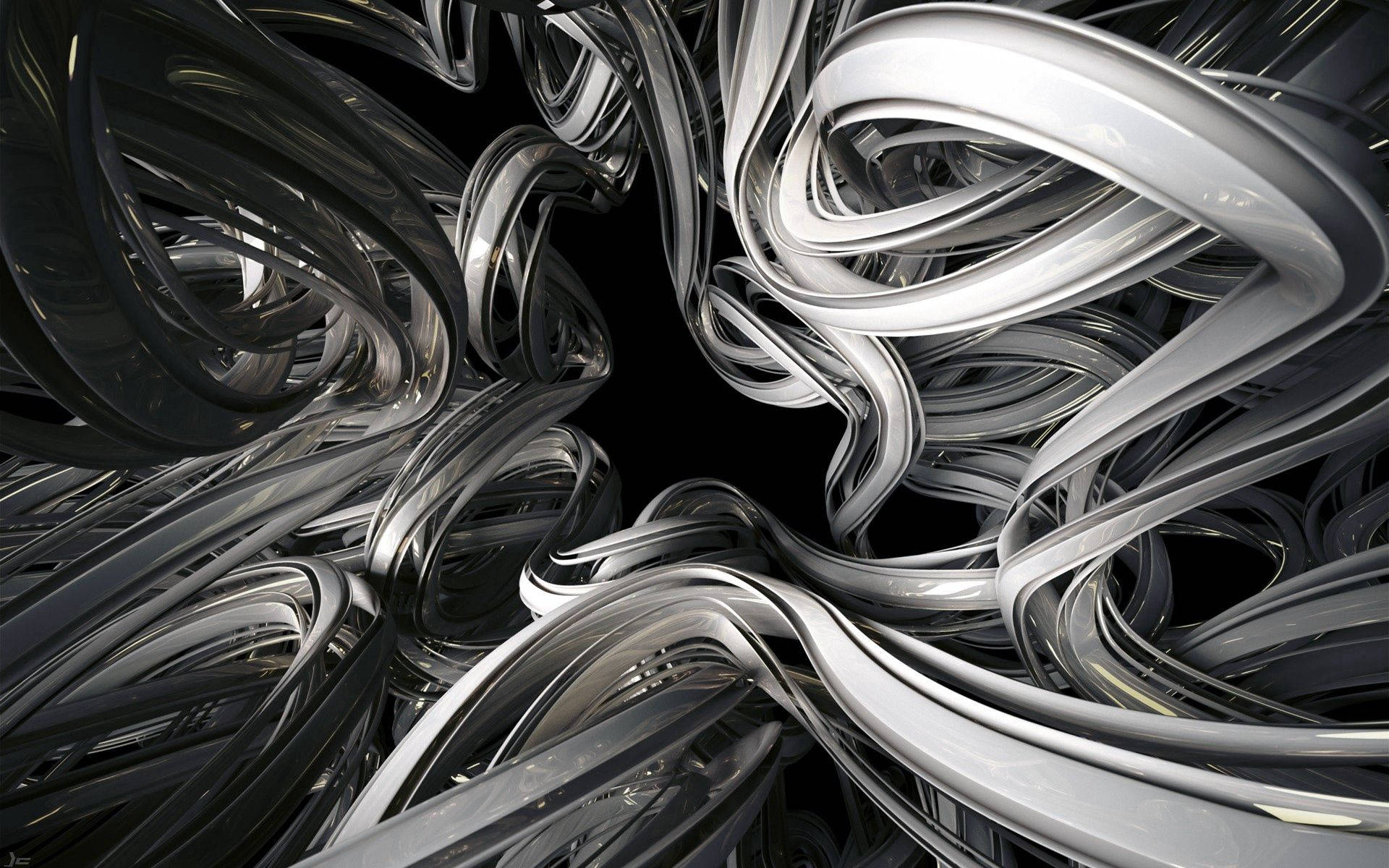 Abstract Silver Glass Ribbons Background