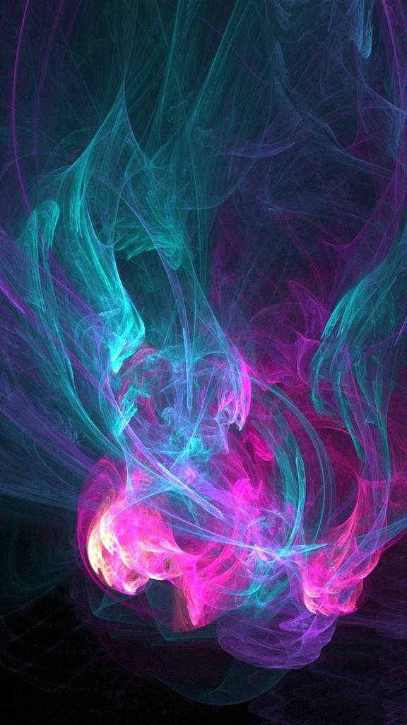 Abstract Smoke Teal And Pink Iphone