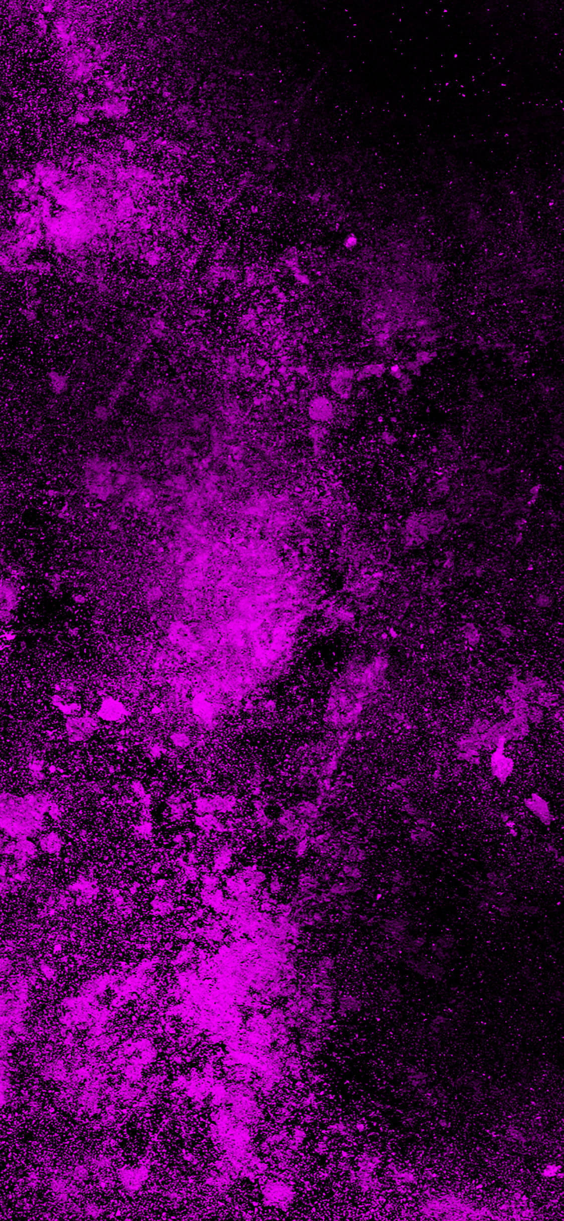 Abstract Splatter Artwork On Black And Purple Phone Background