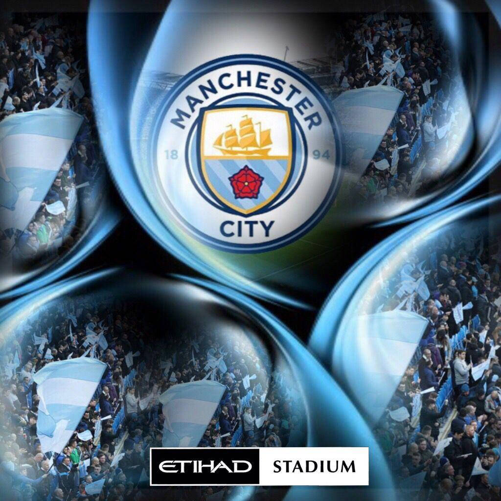 Abstract Square Manchester City Fc And Etihad Stadium Background