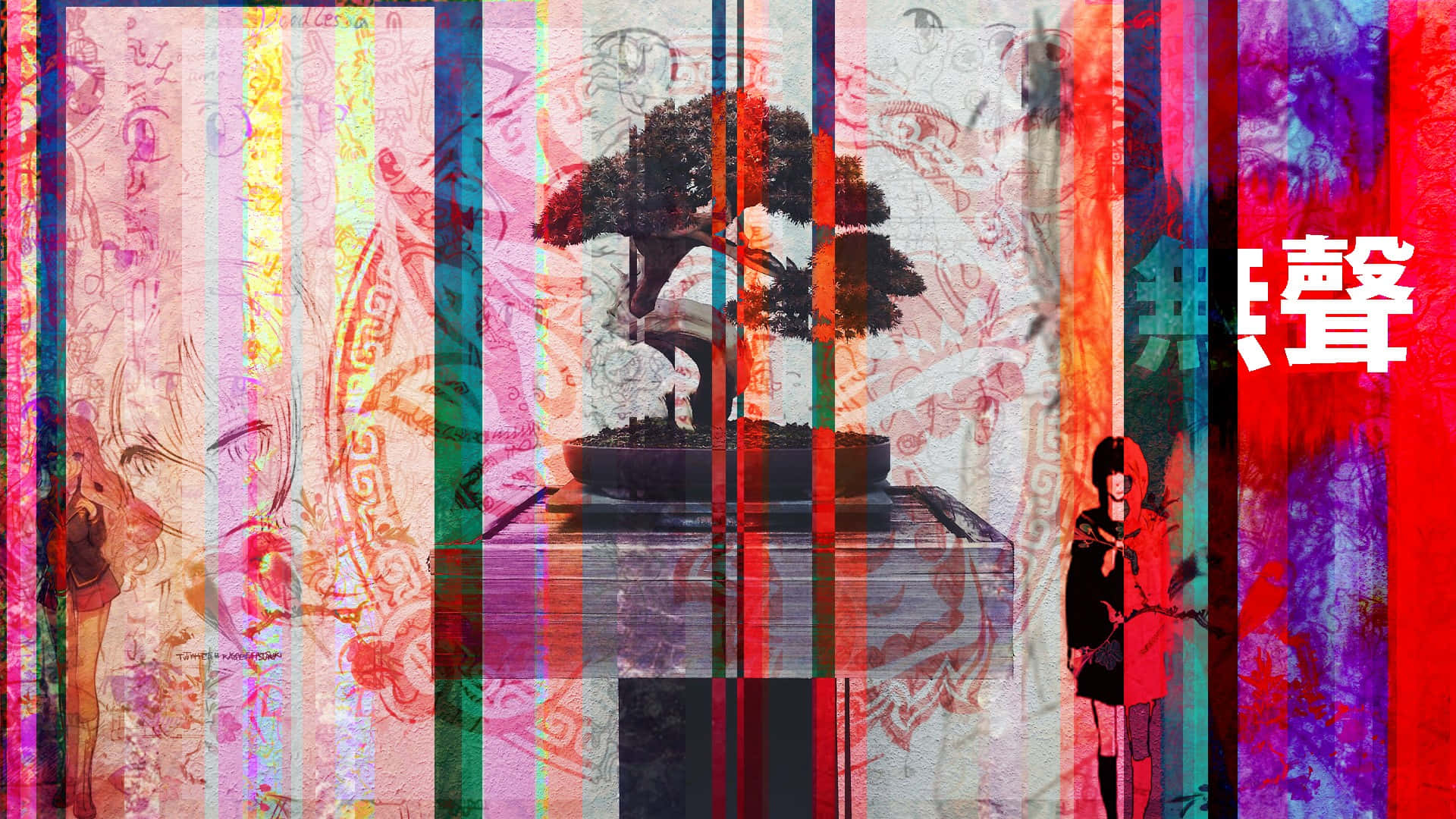 Abstract Vaporwave Anime