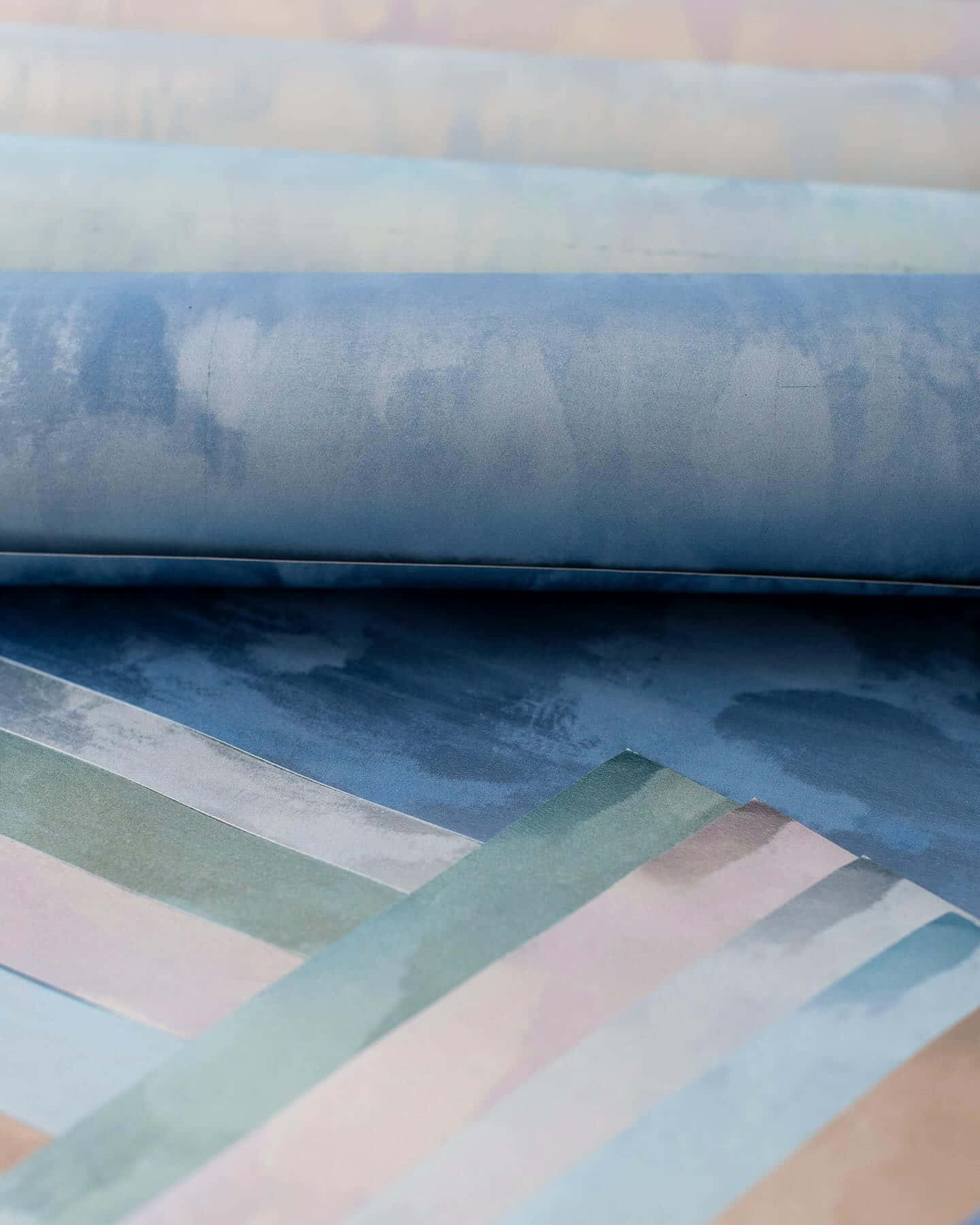 Abstract Watercolor Calico Fabric Rolls