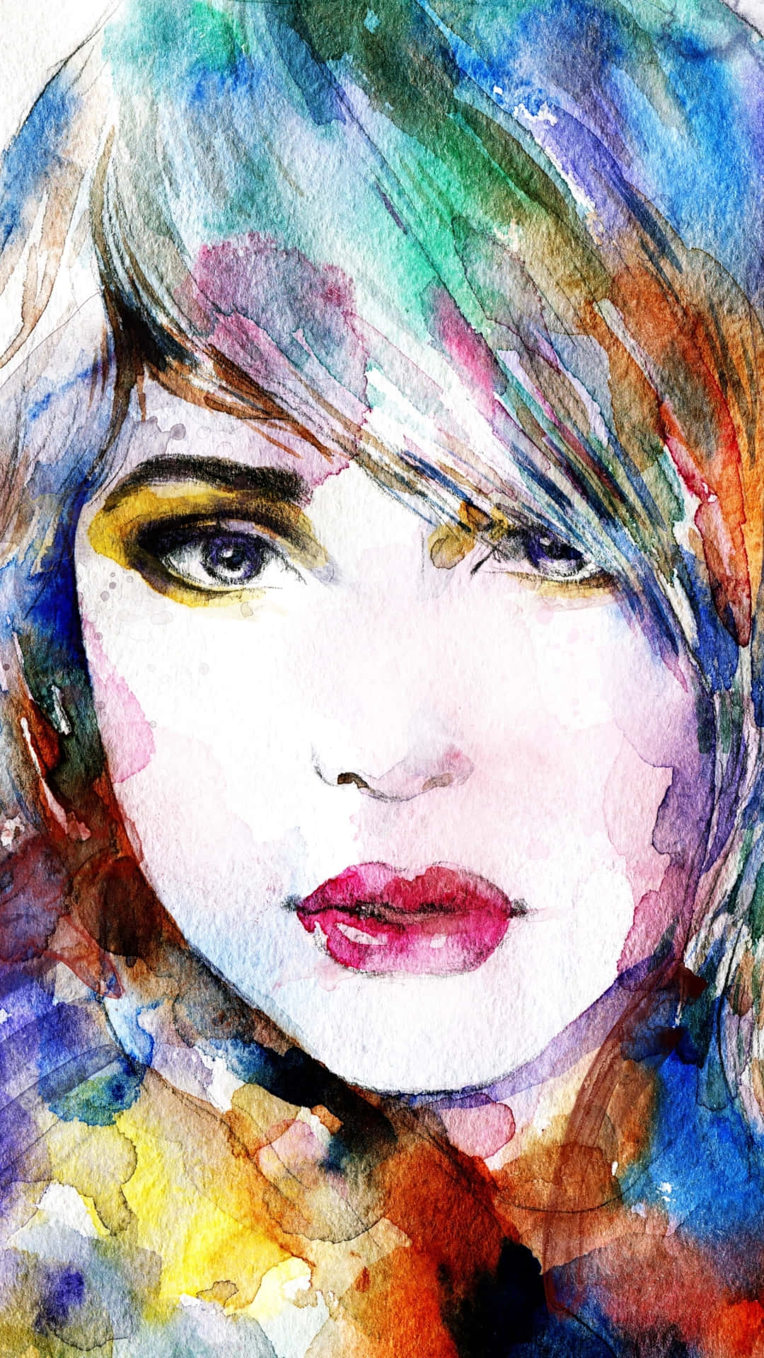 Abstract Watercolor Portrait Background