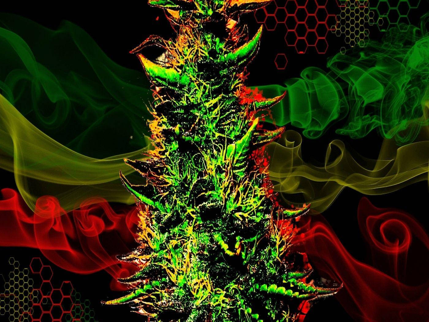 Abstract Weed Tree With Blunt Smoke