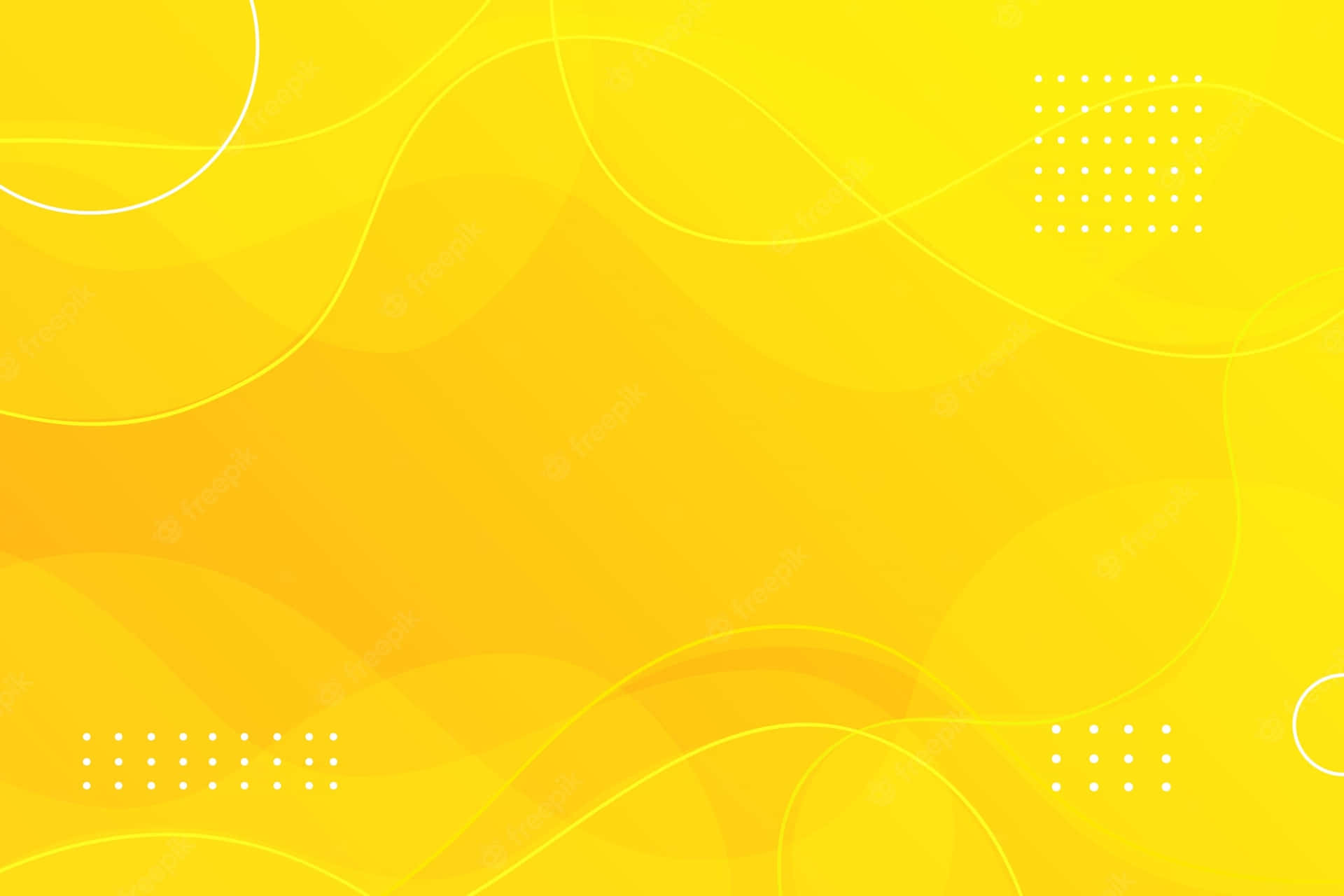 Abstract Yellow Background With Circles And Lines Background