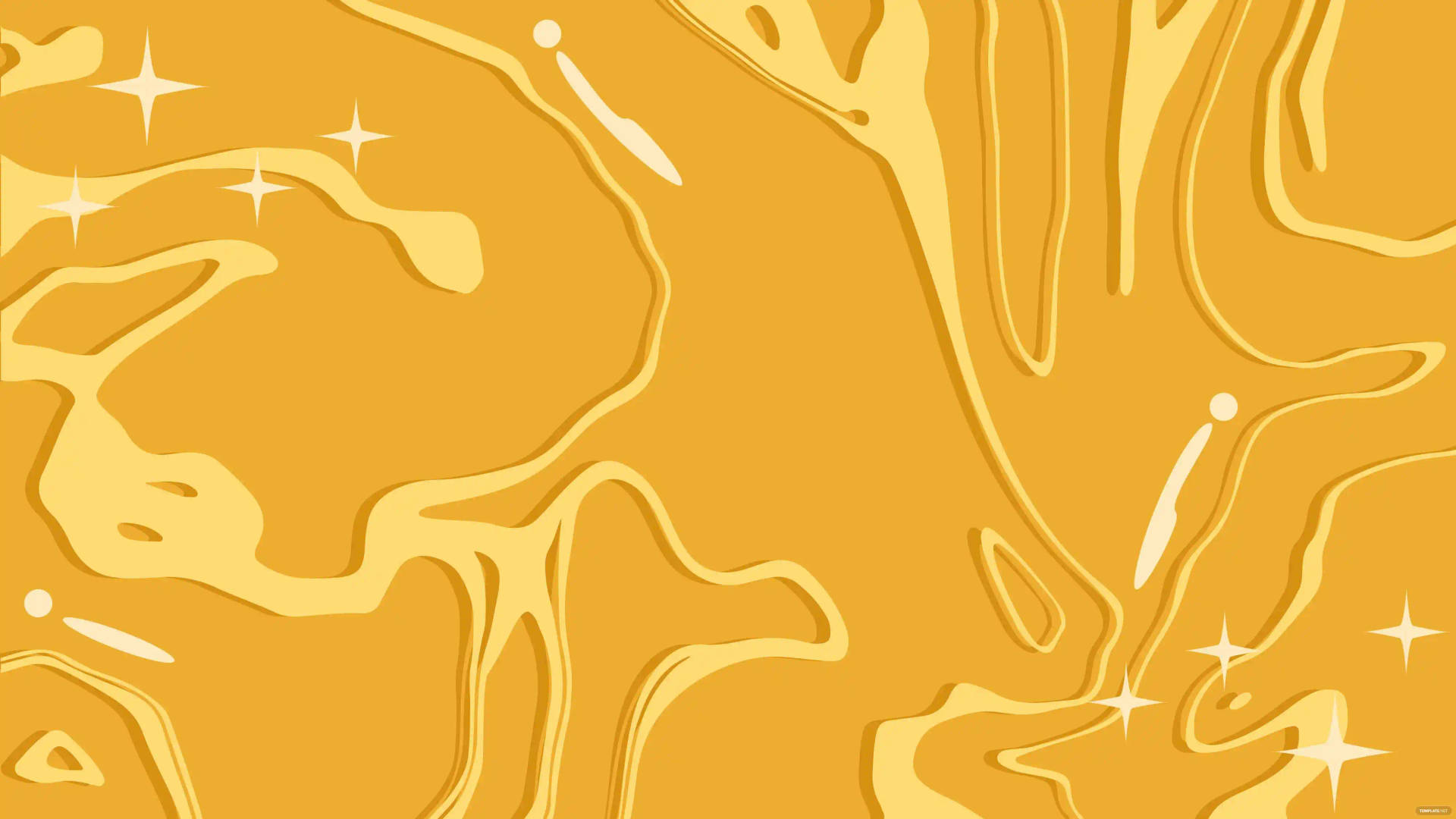 Abstract Yellow Lines On Plain Gold Background