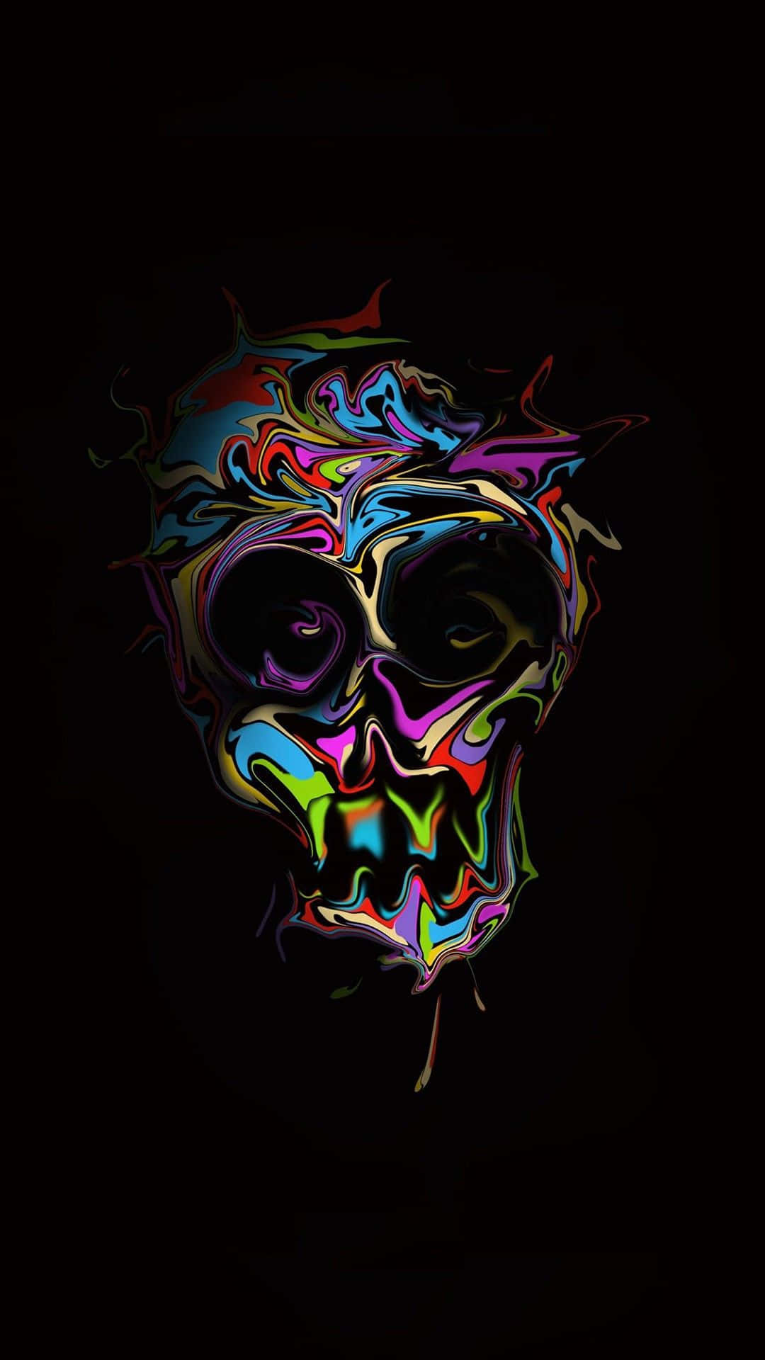 Absurd Colorful Skull Background