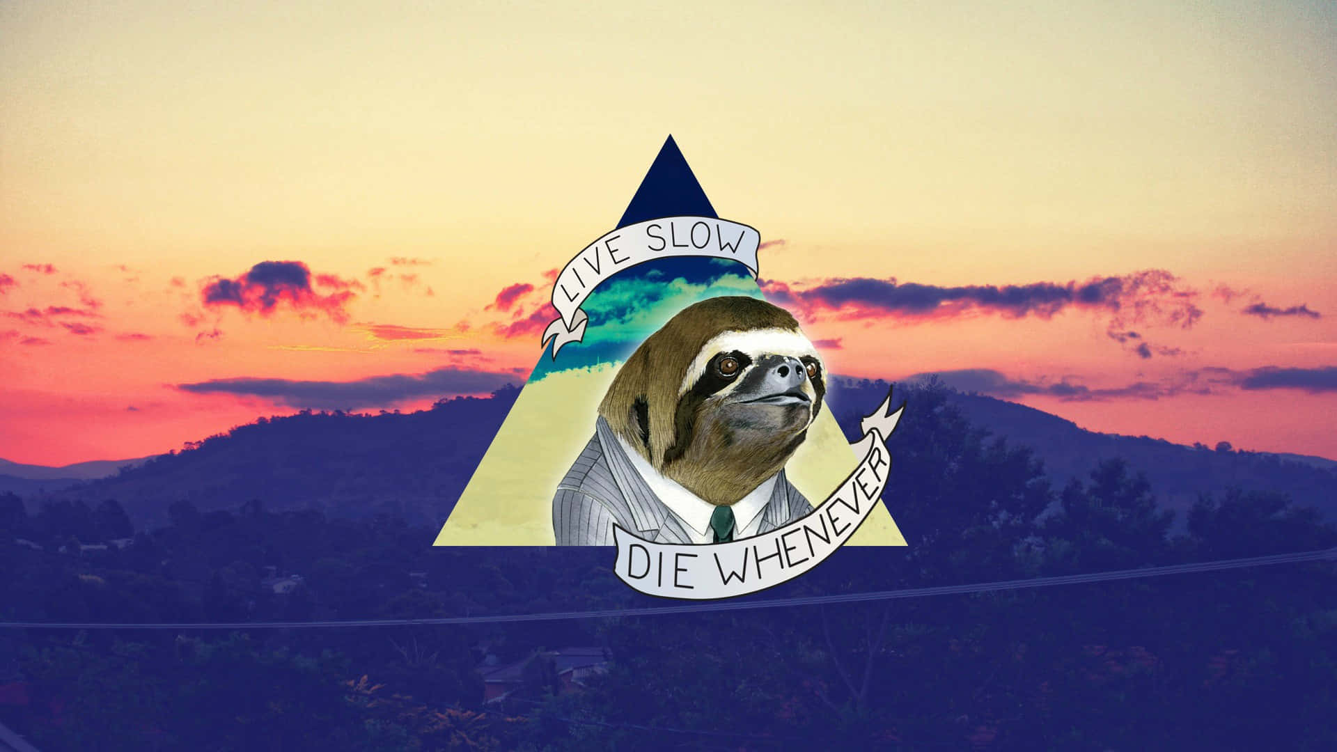 Absurd Sloth Quote Art Background